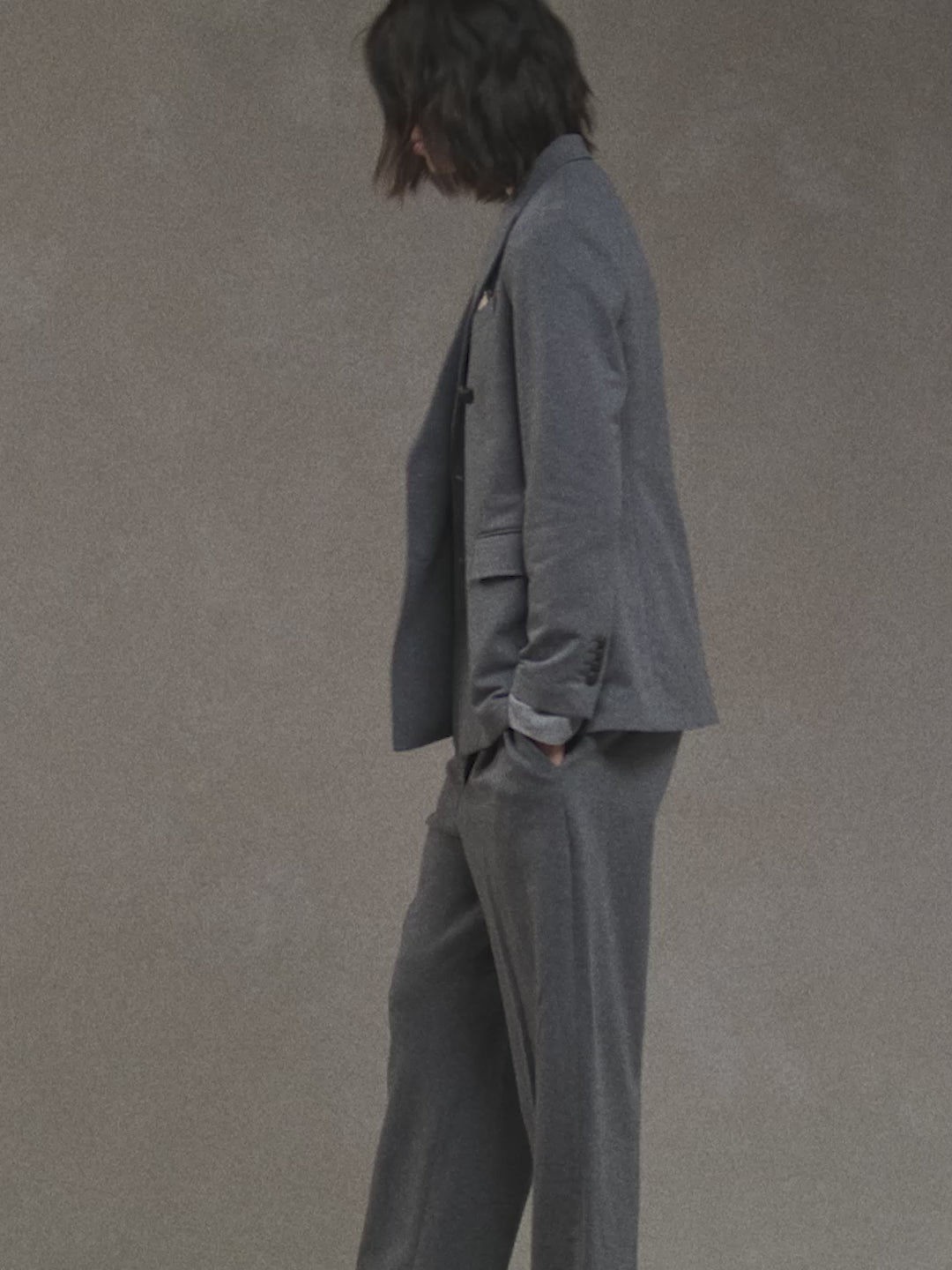 Cashmere touch double-breasted jacket