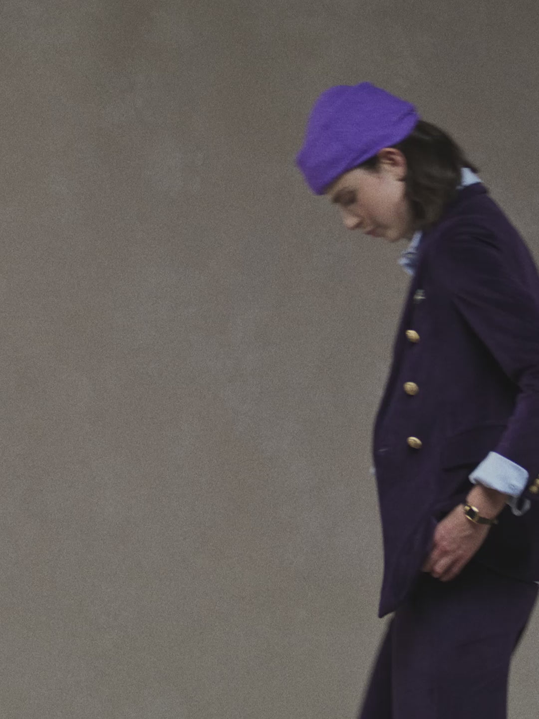 Velour double-breasted jacket