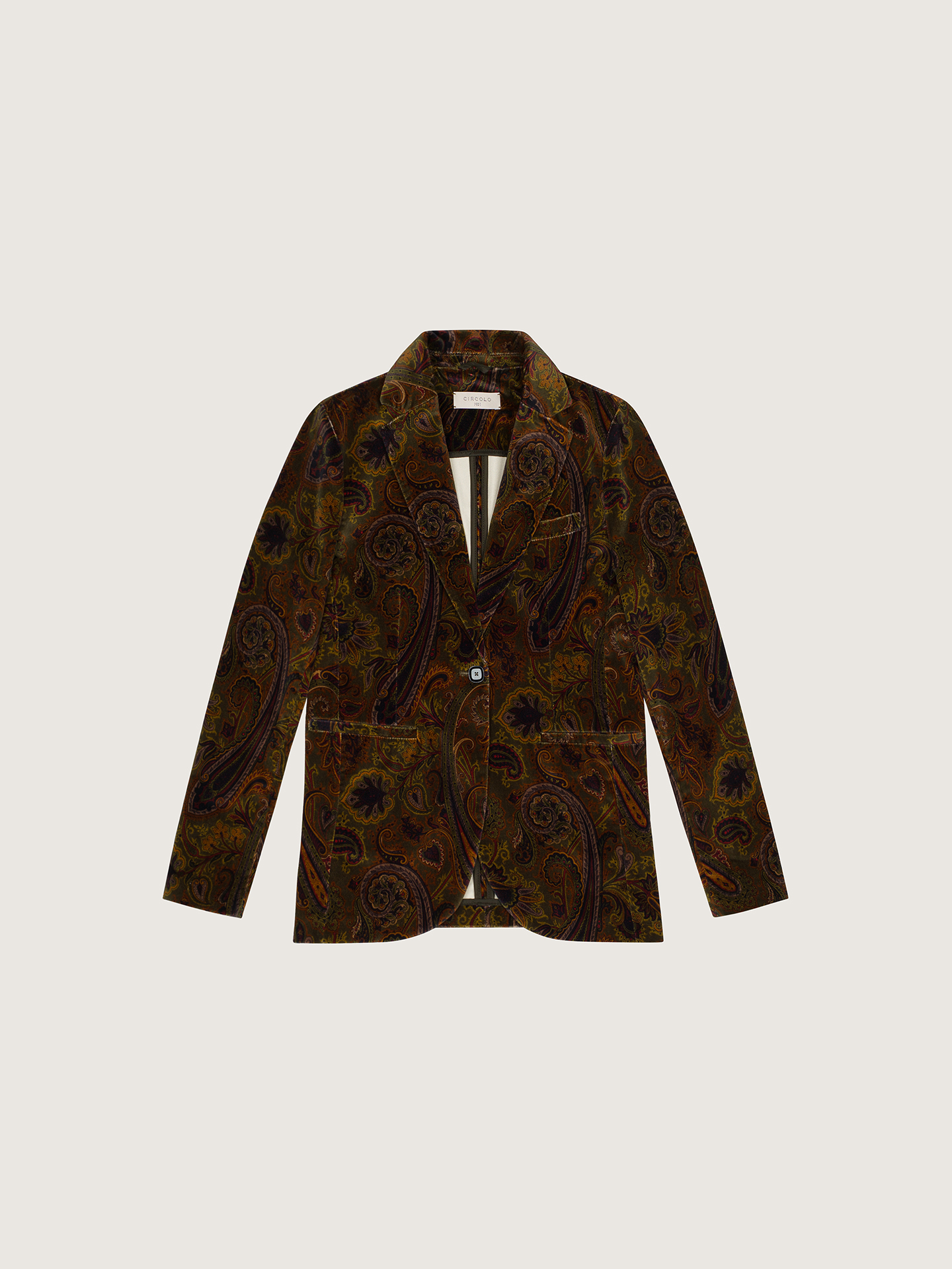 Slim long velvet Paisley blazer Circolo 1901